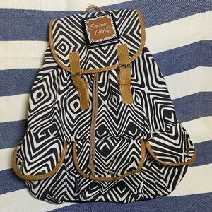 NWT EMMA & CHLOE Backpack Black & White